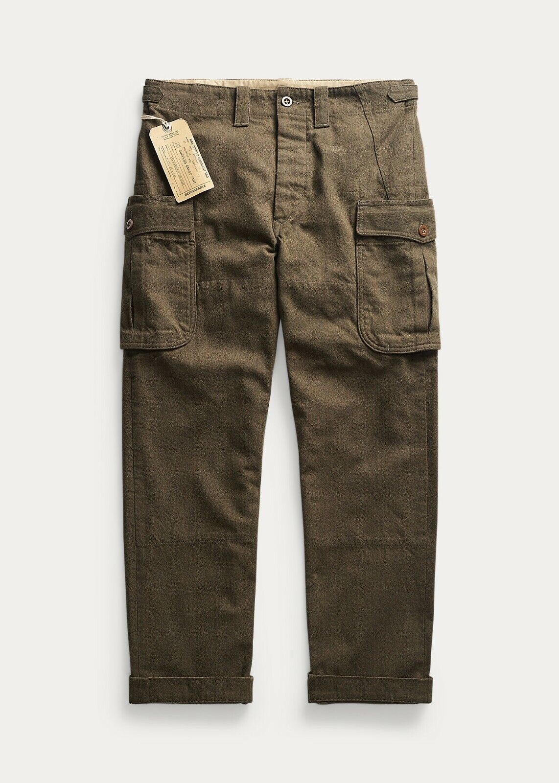 Ralph Lauren RRL Olive Surplus Wool Blend Twill Cargo Pants Ralph Lauren RRL Olive Surplus Wool Blend Twill Cargo Pants