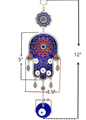 Turkish Blue Evil Eye Hamsa Hand Wall Hanging AmuletBlessing Protection Gift CL1