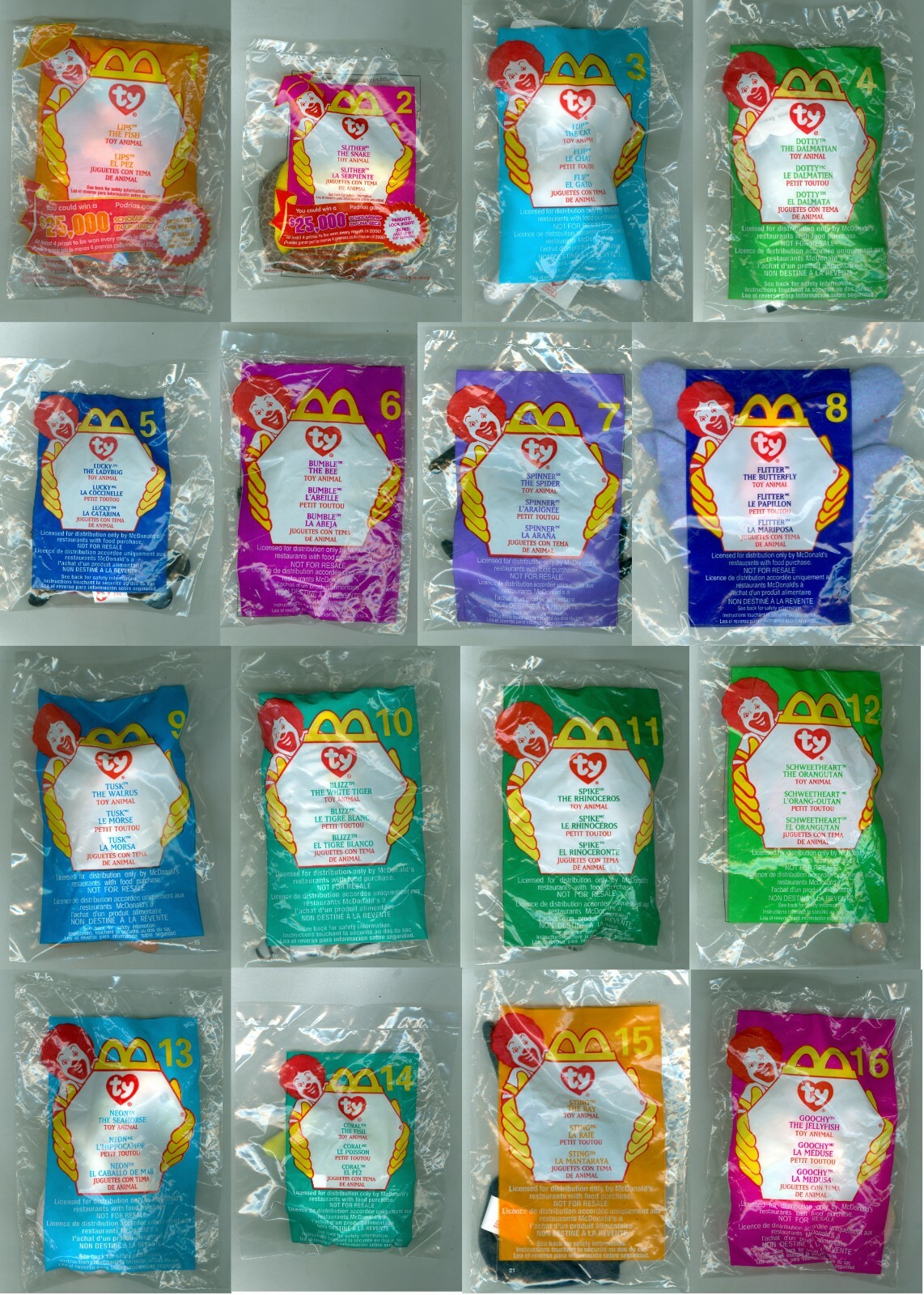 2000 McDonald's Happy Meal Toy Ty Teenie Beanie Baby - You Pick - New Unopened