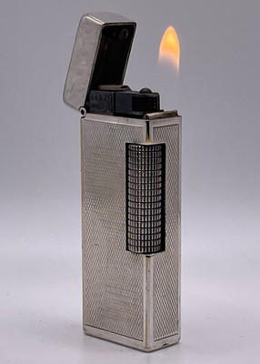 Dunhill Rollagas WORKING Vintage Lighter in Silver Plated Barley Design 1956-60