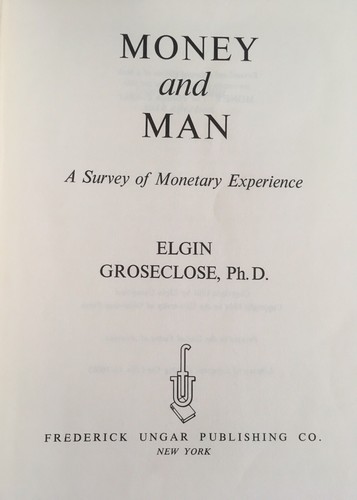 trade books , Money and Man 1961 paperback rare find