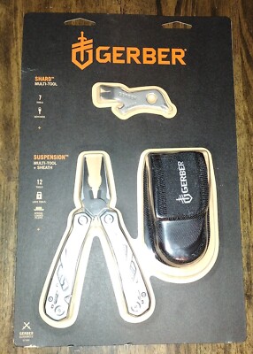 Gerber Gear Suspension 12-in-1 Needle Nose Pliers Multi-tool & Shard w/ Case NEW