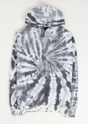 Original Paperbacks Men's  Los Feliz Spiral Tie Dye Hoodie in Charcoal Lt Grey-L