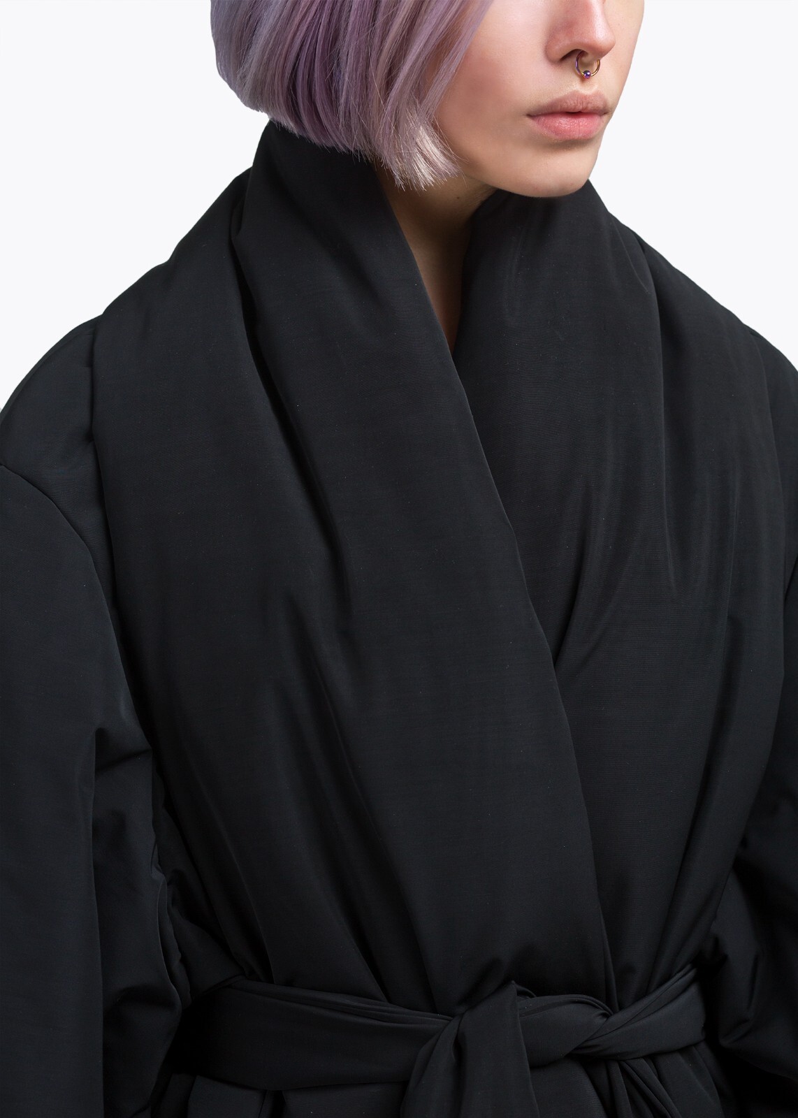 Pre-owned Norton Insulated Jacket Kimono Oversize. Black