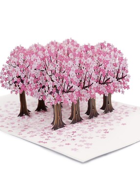 3D Pop Up Card Beautiful Cherry Blossom Orchard New!