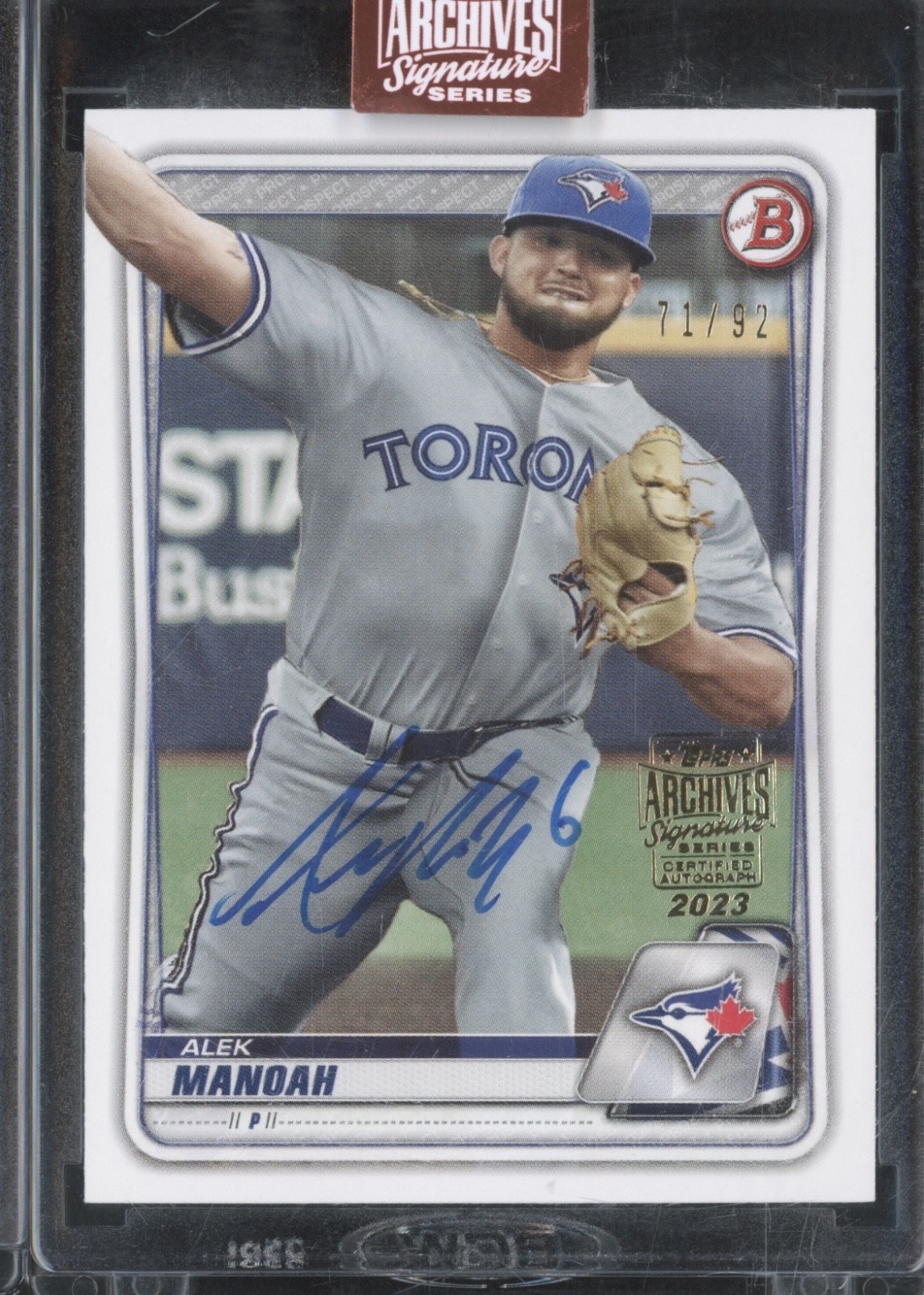 2020 Topps Archives Signature Series Alex Manoah  71/92 Auto RC Rookie