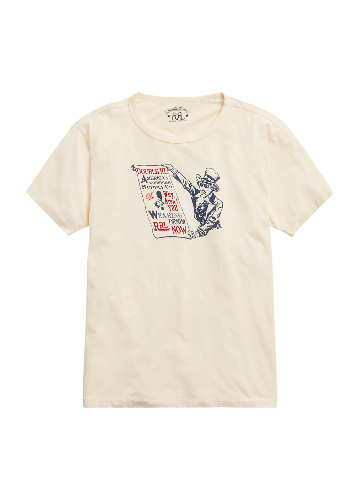 トップス RRL Jersey Shirt M RRL Logo Jersey T-Shirt White | Cultizm