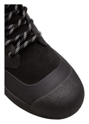 Pre-owned Bally Cuby 6234584 Men's Curling Shearling-lined Suede & Leather Boots Msrp $820 In Black