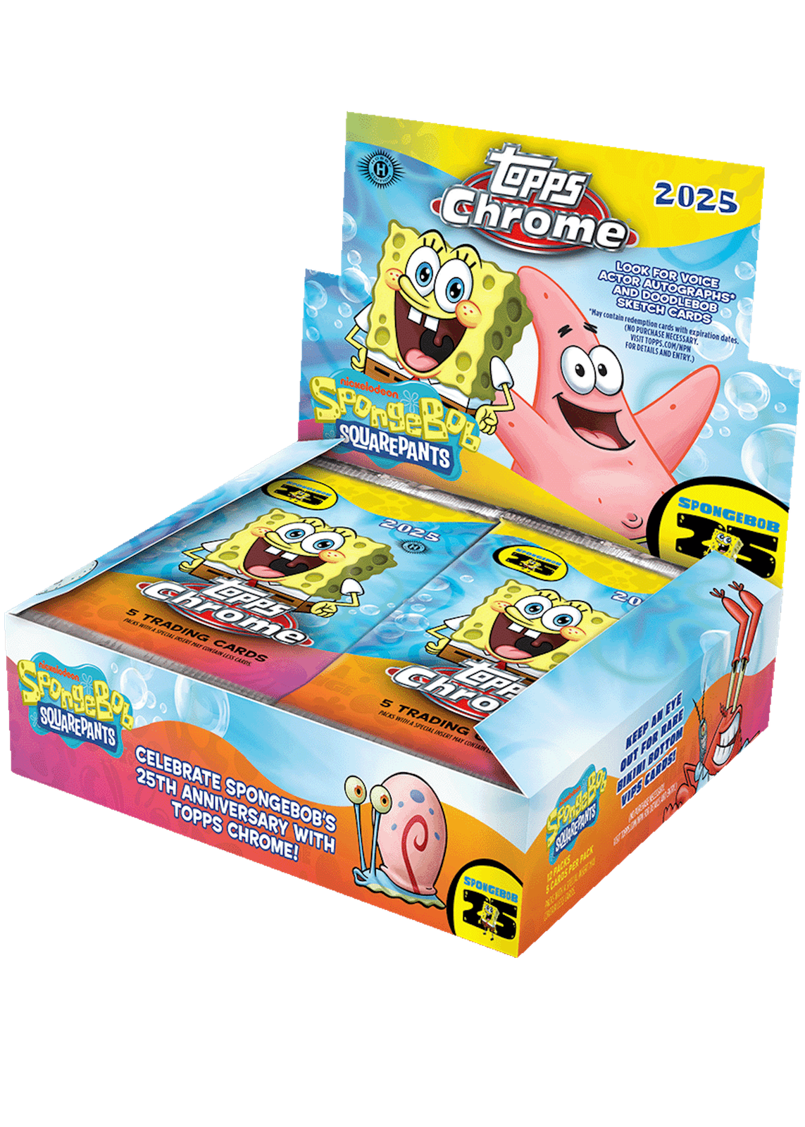 2025 TOPPS CHROME SPONGEBOB SQUAREPANTS HOBBY BOX 25th