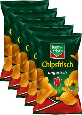 Funny Frisch Chips - Chipsfrisch Ungarisch - 5 Tüten je 150 Gramm