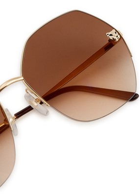 Pre-owned Cartier Ct0332s-002 Gold Sunglasses In Brown
