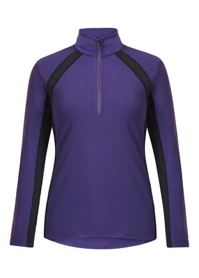 Kerrits Ladies Rail Side Quarter Zip Tech Top - Solid X-Small Huckleberry