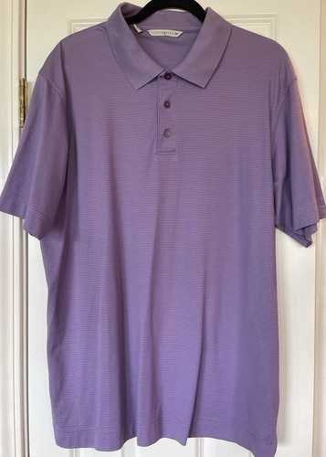 Cutter & Buck CB DryTec Luxe Mens Large Golf Polo Shirt Purp