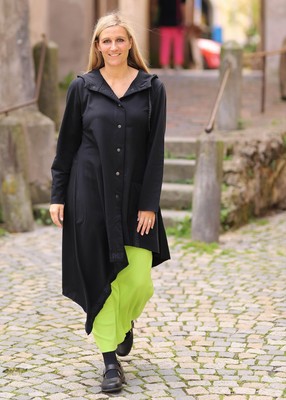 PHILOMENA CHRIST PHILOMENA CHRIST - STYLISCHER LAGENLOOK MANTEL GR 44 46 48 50 52 54 - SCHWARZ