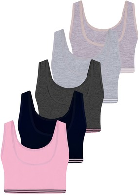 5 Mädchen Bustier Baumwolle Sport BH Kinder Unterwäsche Bra Unterhemd