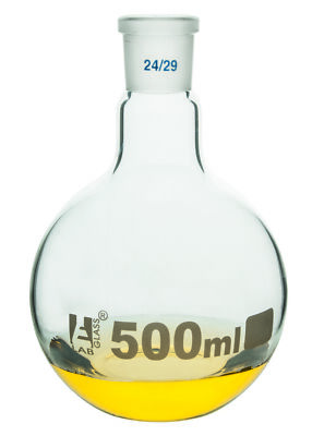 Eisco Labs 500ml Flat Bottom Boiling Flask with 24/29 Joint - Short Neck