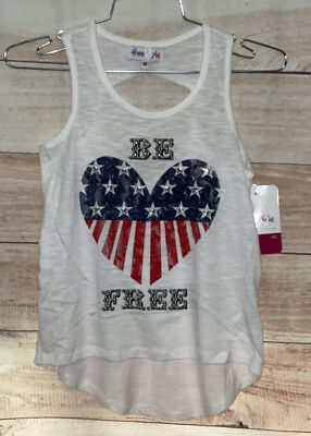 Freestyle Revolution Girls Tank Top Size 10 White Burnout Open Back NWT LBB76