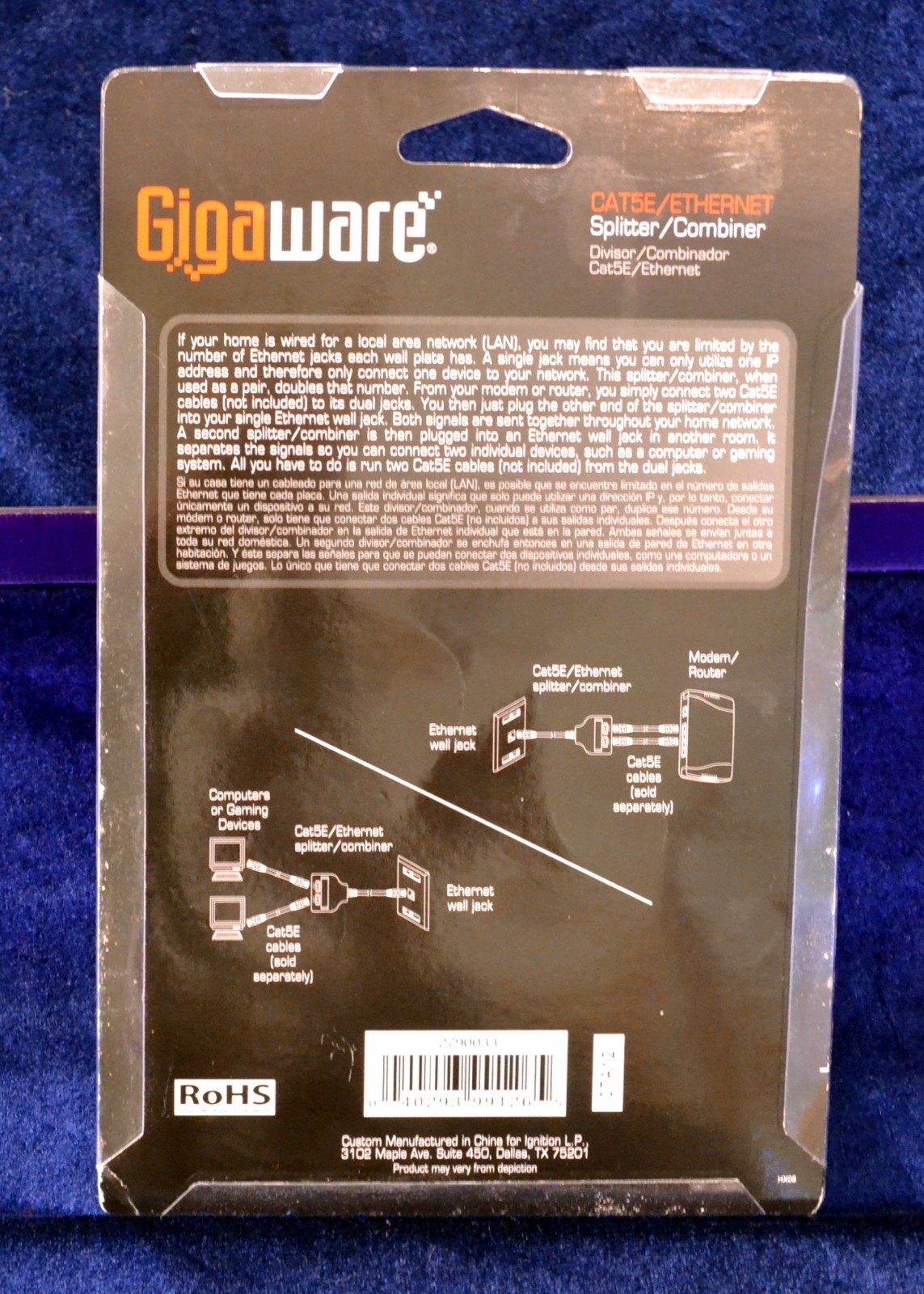 Gigaware CAT5E/Ethernet Splitter/Combiner 2790033