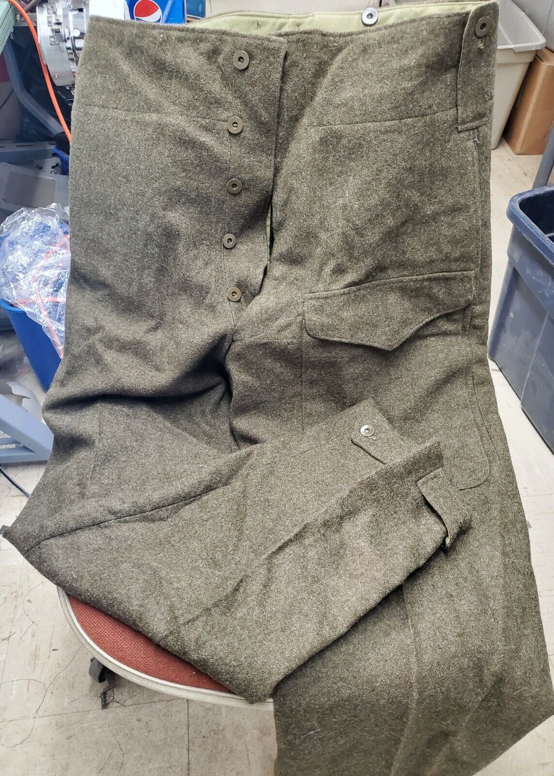 Original 1955 Canadian Army Serge Wool Battle Dress Trousers Original 1955 Canadian Army Serge Wool Battle Dress Trousers