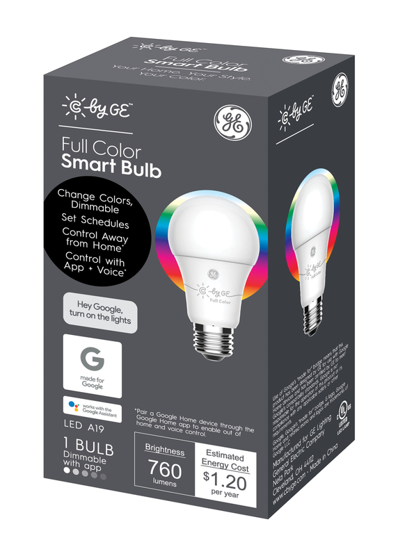 GE CYNC Smart Light Bulb, Full Color, App and Voice Control,