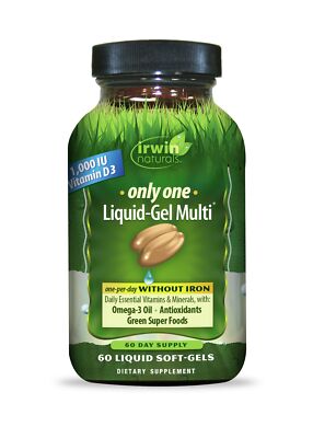 Irwin Naturals Only One Liquid-Gel Multi БЕЗ ЖЕЛЕЗА 60 мягких капсул