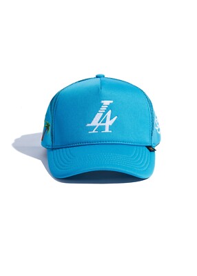 Reference LA Palm Tree ''Kill The Hype'' Style Sky Blue Trucker Hat Brand New