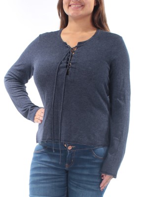 

CHELSEA SKY Женский темно-синий топ с воротником-стойкой и длинными рукавами, размер, Navy