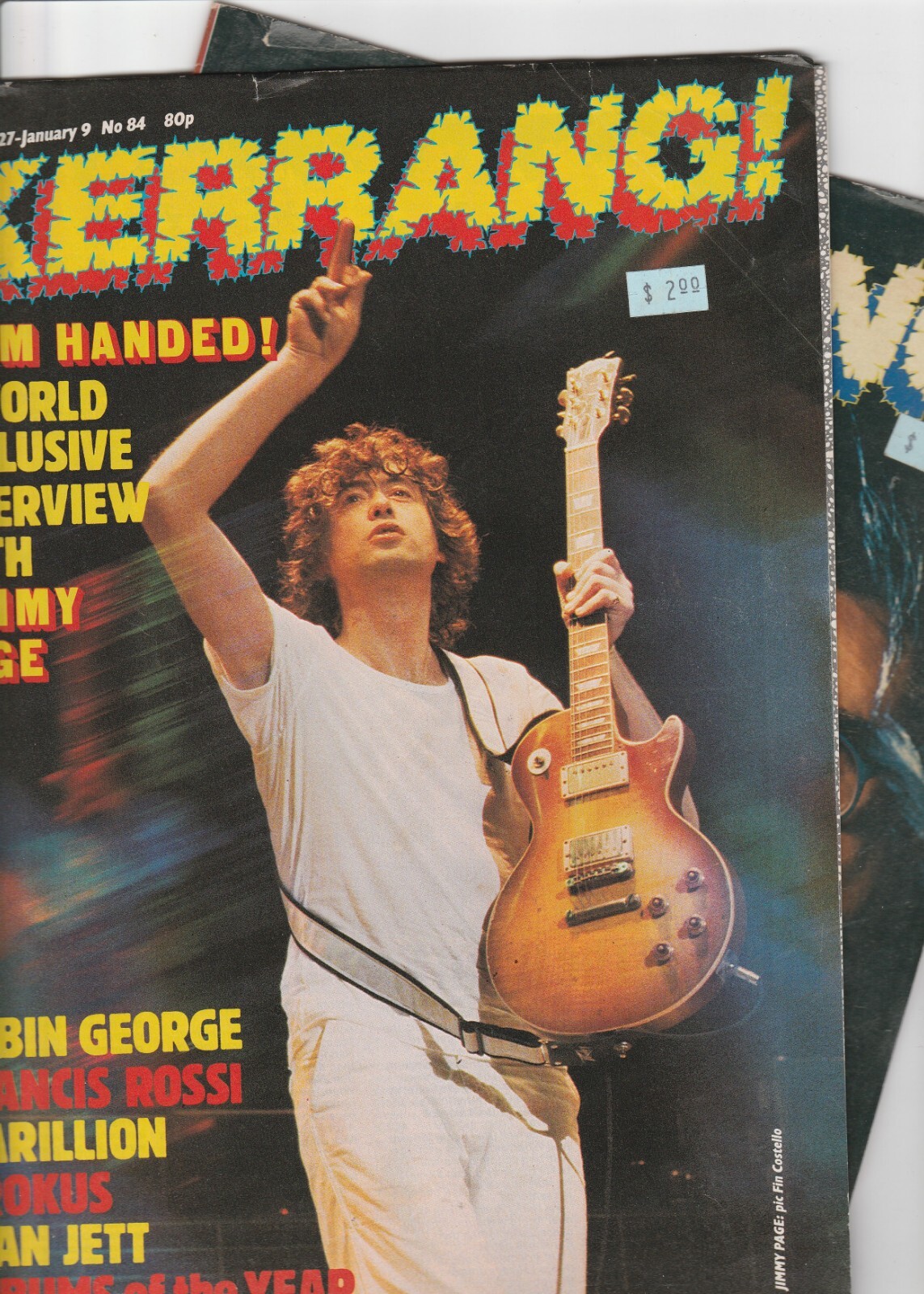 KERRANG! 1987 Magazine 84 97 Jimmy Led Zep Page Marillion