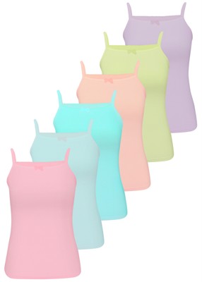 6 Mädchen Unterhemden Spagettiträger Tank Top Unterwäsche 92-170