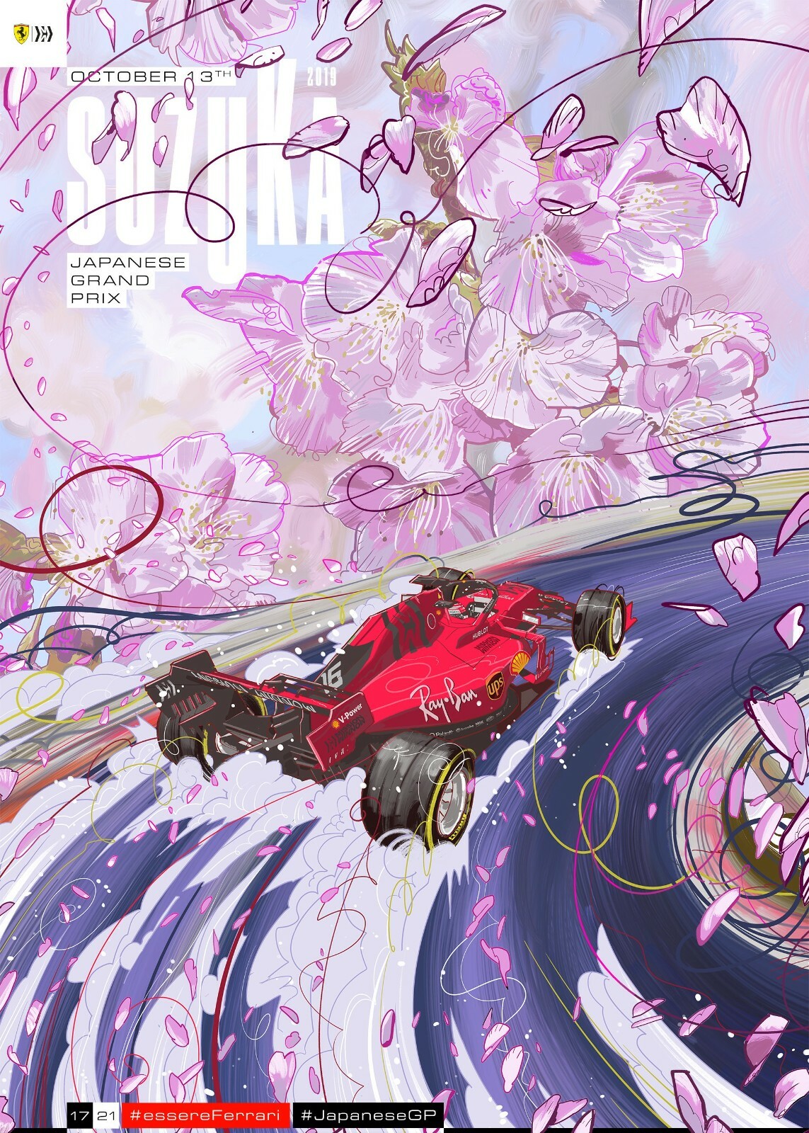 Ferrari F1 Suzuka Japanese Grand Prix 2019 High Quality 22inx17in Art Poster | eBay