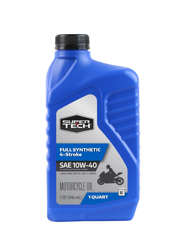 Super Tech Full Synthetic SAE 10W-40 4-Stroke Motorcycle Oil