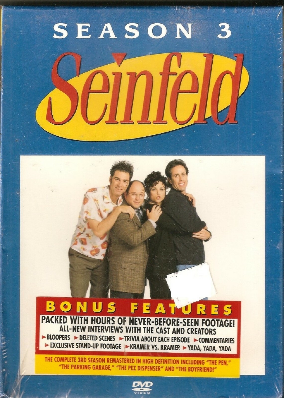 SEINFELD SEASON 3 ON DVD, BRAND NEW, NEVER OPENED OR PLAYED