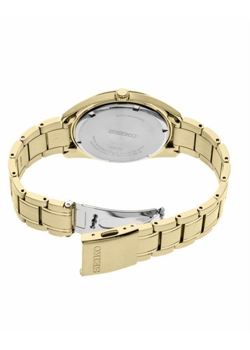 Pre-owned Seiko Men's Essentials Gold Tone Stainless Steel Bracelet Wrist Watch Sur314