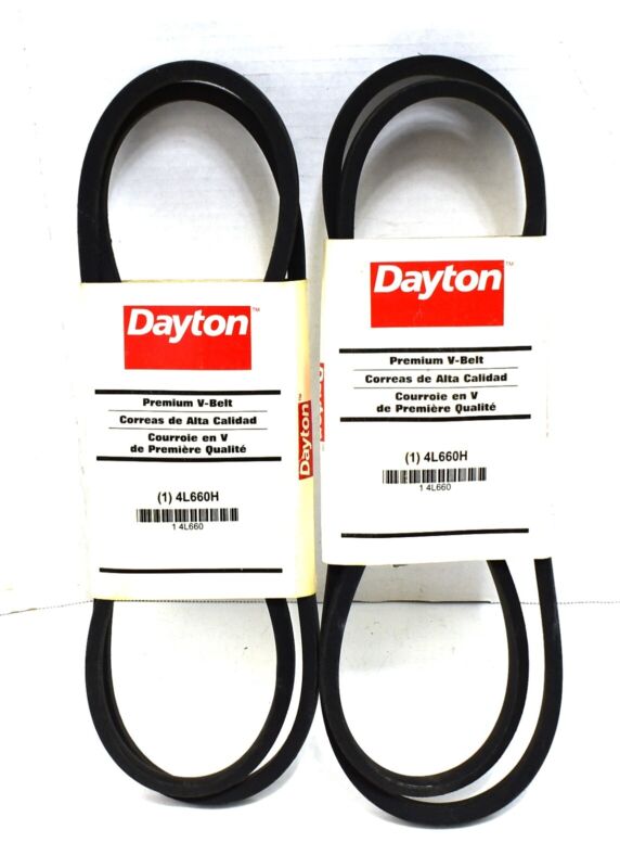 LOT OF 2 Dayton Premium V-Belt 4L660H