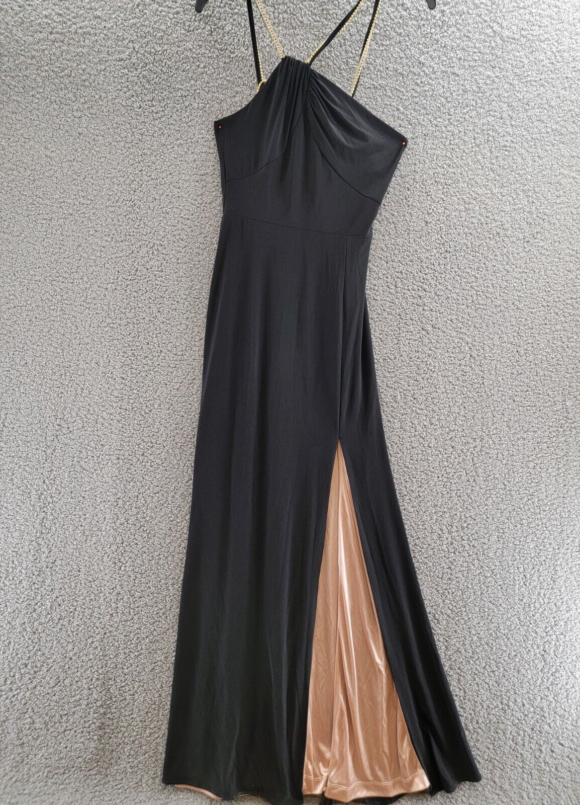 AQUA Embellished One Shoulder Dress Women's 2 Black Side Slit Back Zip Closure - Picture 2 of 18