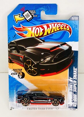 Hot Wheels 2012 FASTER THAN EVER '10 FORD SHELBY GT-500 SUPER SNAKE Black NEW IB
