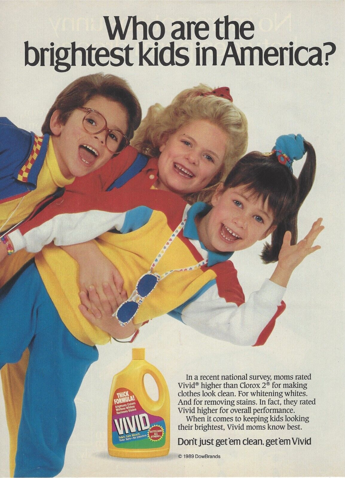 1990 Vivid Laundry Detergent DowBrands vintage print ad 90's 1990 Vivid Laundry Detergent DowBrands vintage print ad 90's
