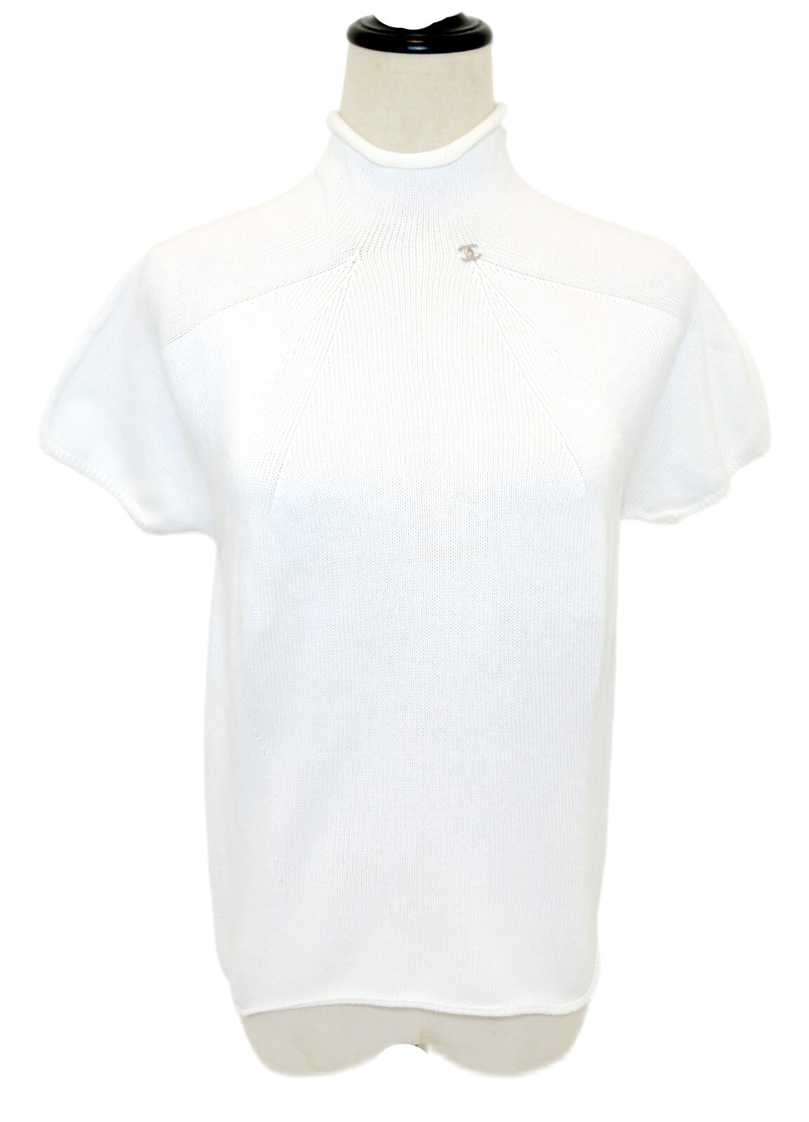 CHANEL 1999 Spring 99P Vintage White Cotton Short Sleeves