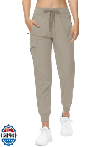RlaGed Women’s Cargo Hiking Pants Lightweight Joggers Quick Dry Water Resistant Outdoor Fishing UPF 50 Zipper Pockets