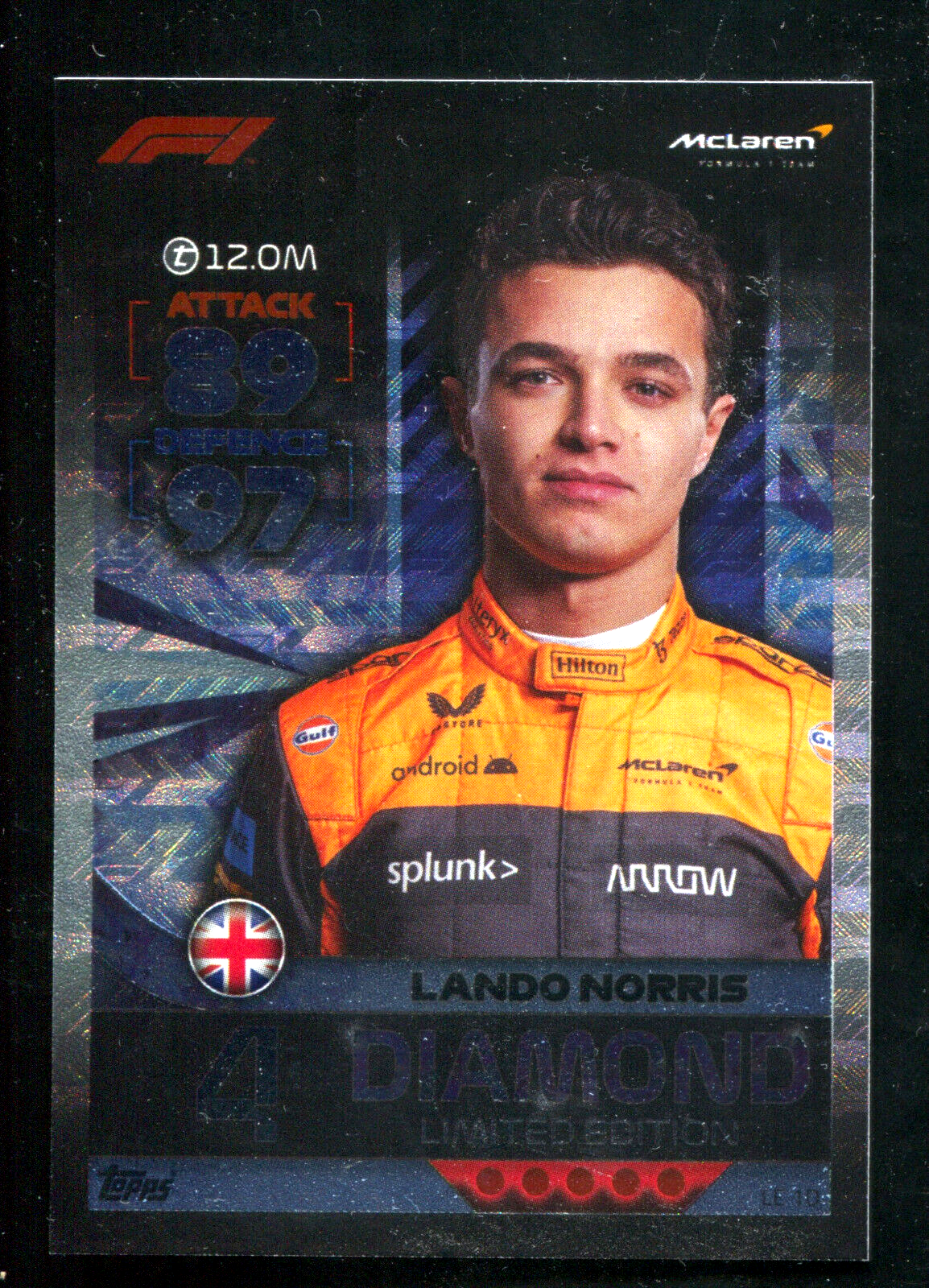 Lando Norris Topps Turbo Attax Formula 1 Diamond Limited