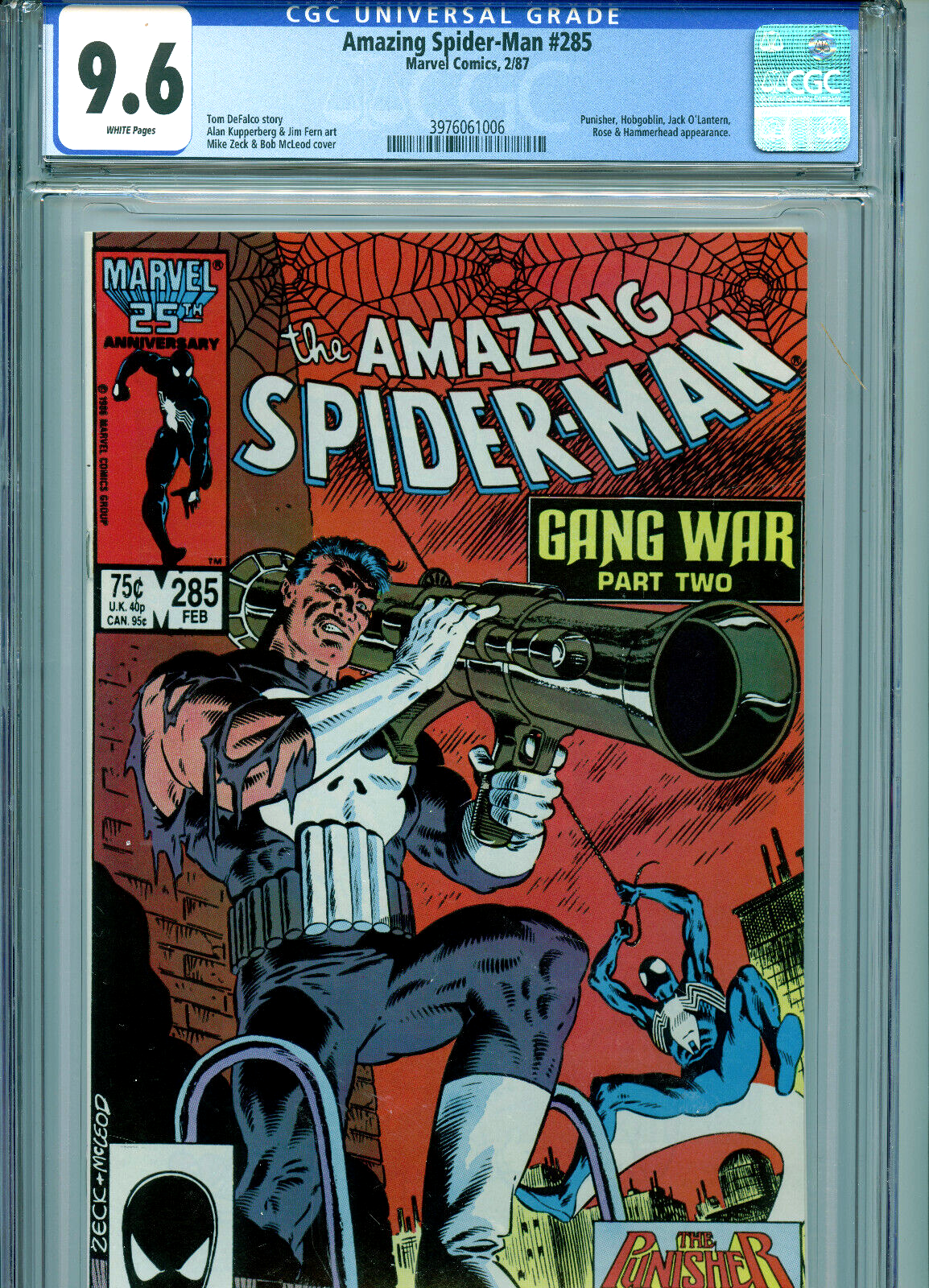 見逃し厳禁！おトクな Spider-man #285 CGC 9.6 1987 Marvel Punisher Amricons K57 | eBay その他