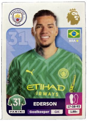 Panini Premier League 2024 - # 407 - EDERSON - Manchester City 