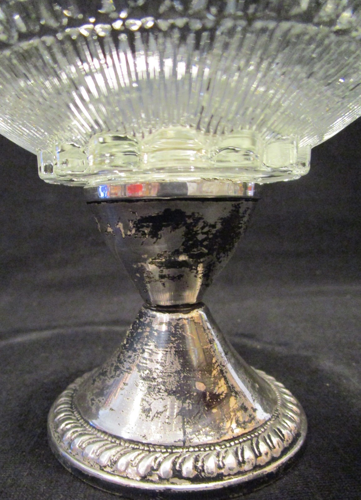 Vintage Duchin Creation Sterling Silver Weighted Pressed Glass Candleabra