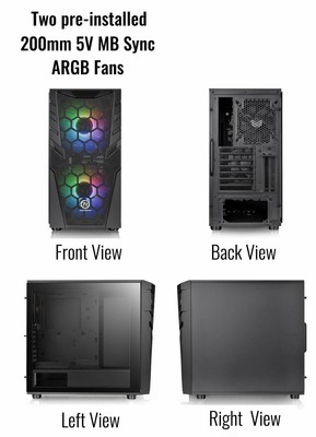 Thermaltake Commander C32 Motherboard Sync ARGB ATX Mid Tower Computer Chassi...