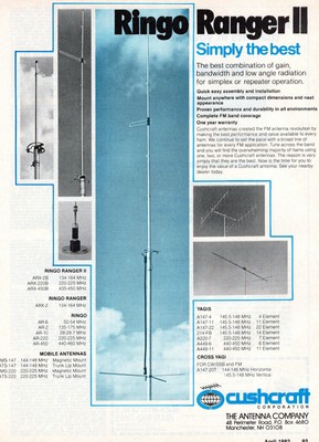 Ringo Ranger Ham Radio Antenna Cushcraft The Antenna Company Vtg Print Ad. Buy it now for 9.65