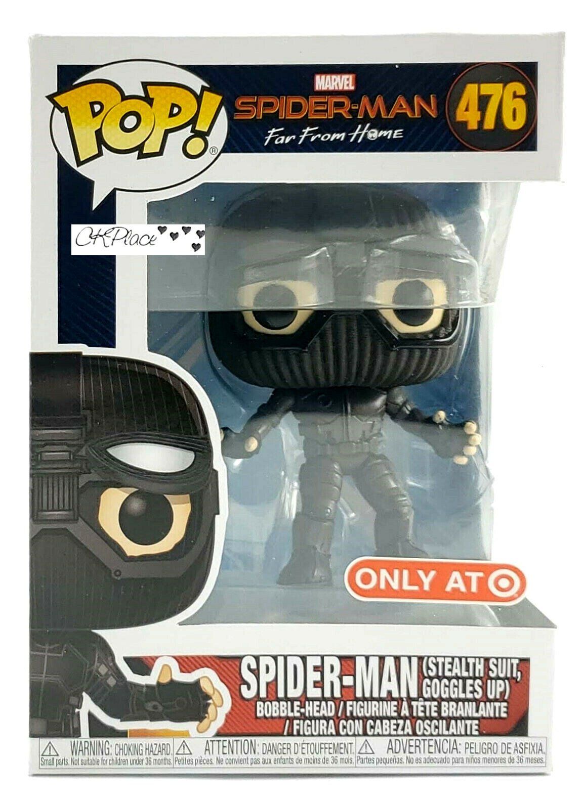 Funko Pop Marvel Spider Man Stealth Suit goggles Up #476