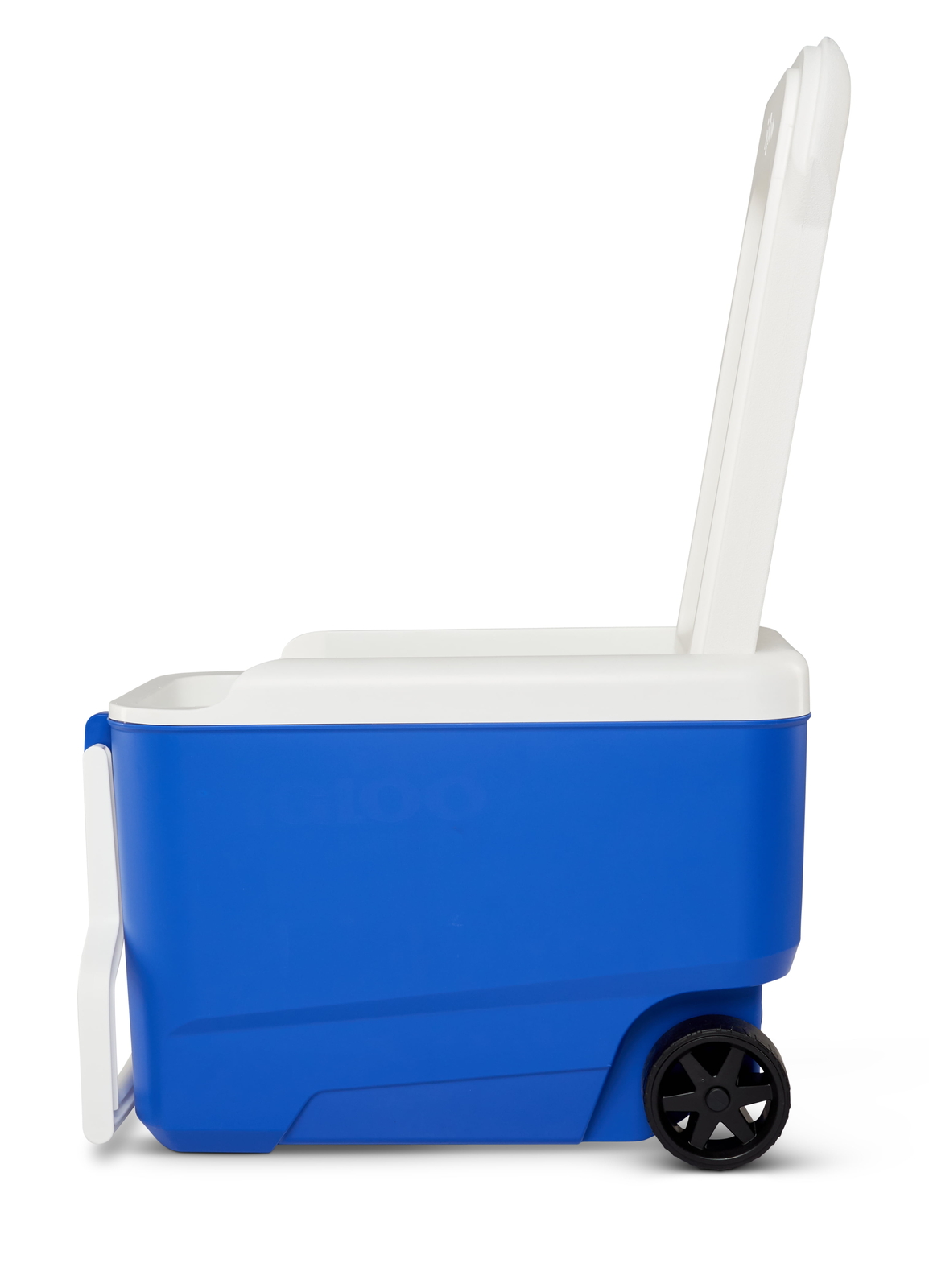 Igloo 38 QT. Hard-Sided Ice Chest Cooler with Wheels, Blue，Made of Polyethylene