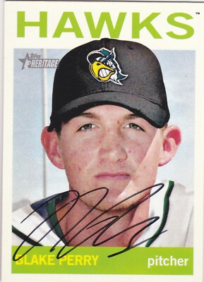 BLAKE PERRY SOUTH BEND SILVER HAWKS SIGNED 2013 TOPPS HERITAGE MINOR LEAGUE CARD