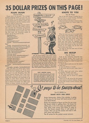 very early issue of LONE RANGER ROUNDUP Oct 1939 + Lone Ranger/ Bond Bread ruler