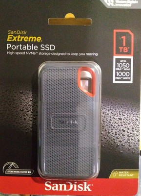 SanDisk 1TB Extreme Portable SSD - Up to 1050MB/s, USB-C, USB 3.2-Grey